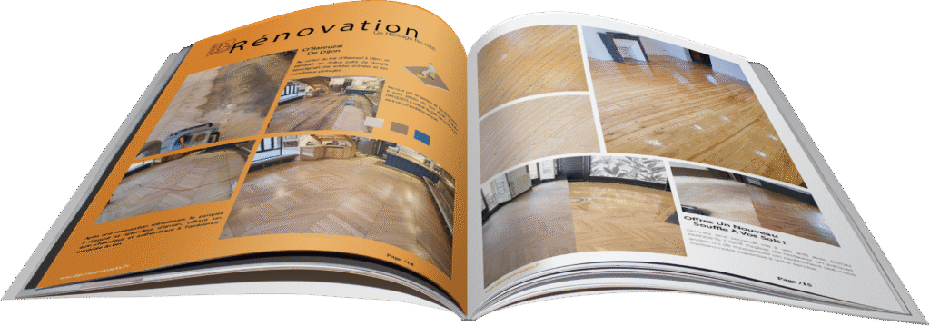 Visuel du catalogue Dijon Parquets sur la page rénovation - posé ouvert
